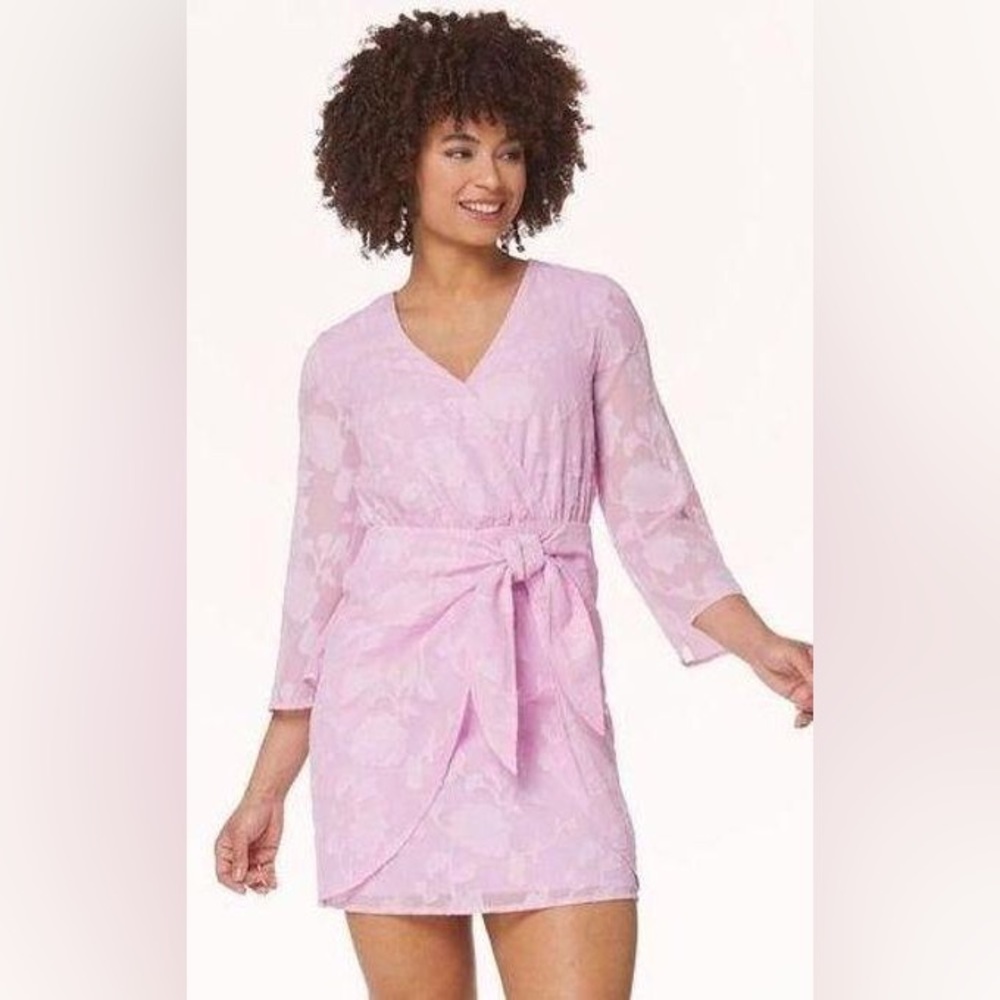 Cato Light Pink Floral Wrap Dress